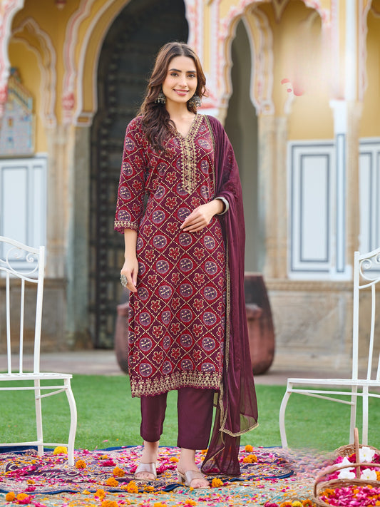 Rayon Kurti Pant With Dupatta Collection